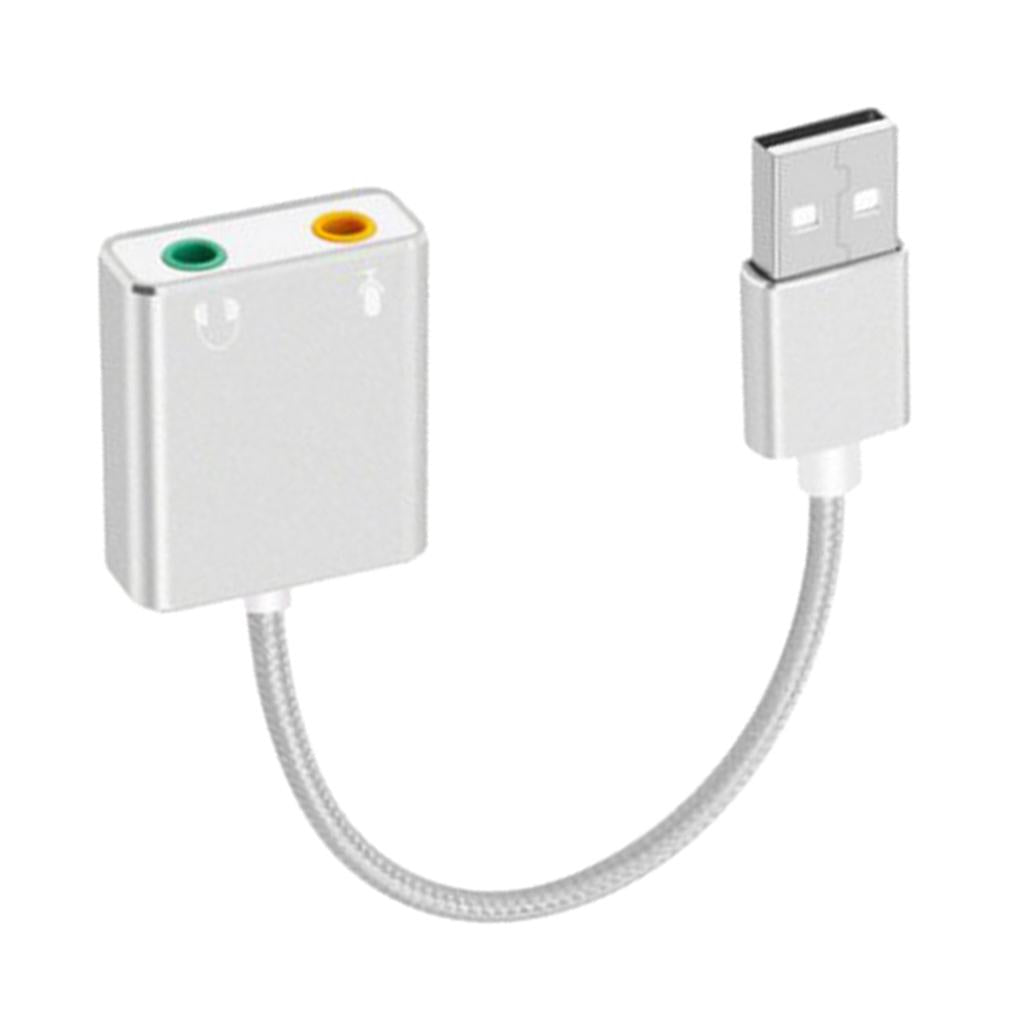 Audio Adapter USB External Stereo Sound Card for 3.5mm Headphone White