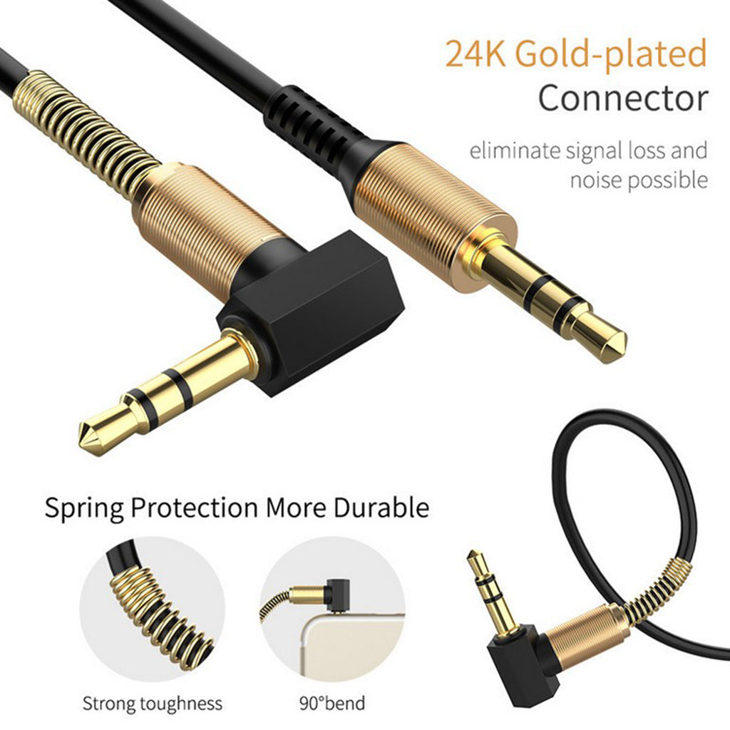 3.5mm Audio Jack to Jack Cable Car Aux Stereo for iPhone Speaker Black