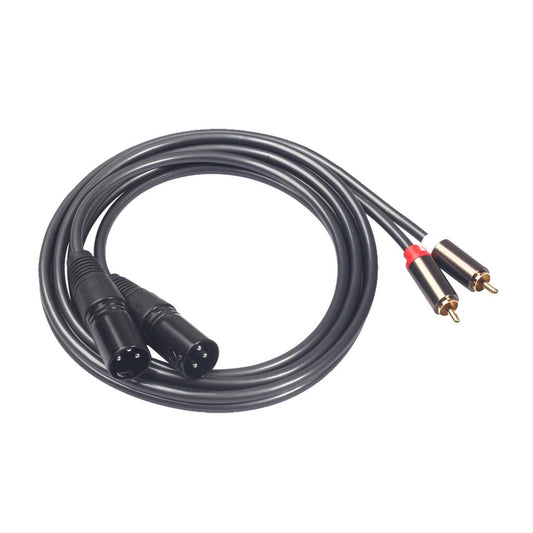 Black Audiophile Audio Cable 2 RCA Male to Male Stereo Audio Cable Plug