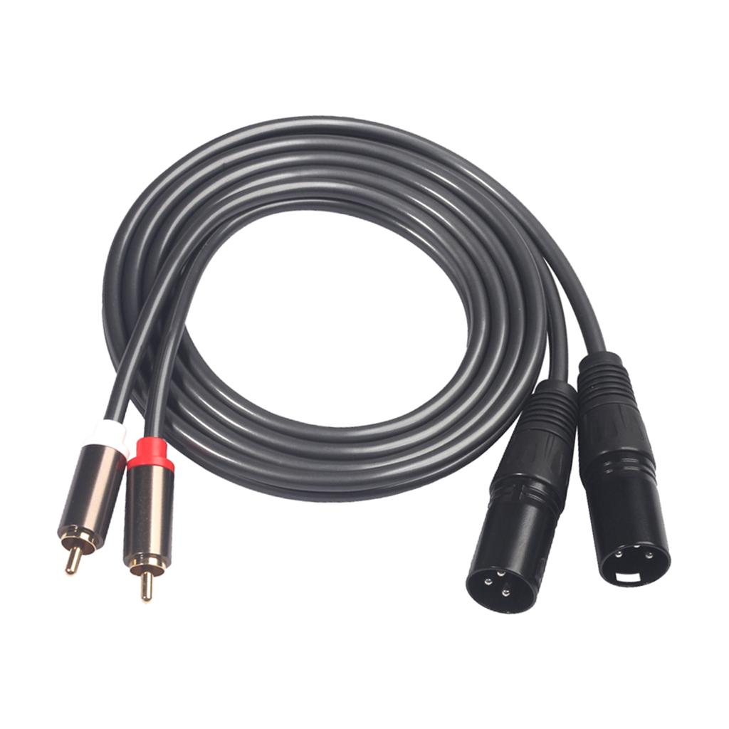 Black Audiophile Audio Cable 2 RCA Male to Male Stereo Audio Cable Plug