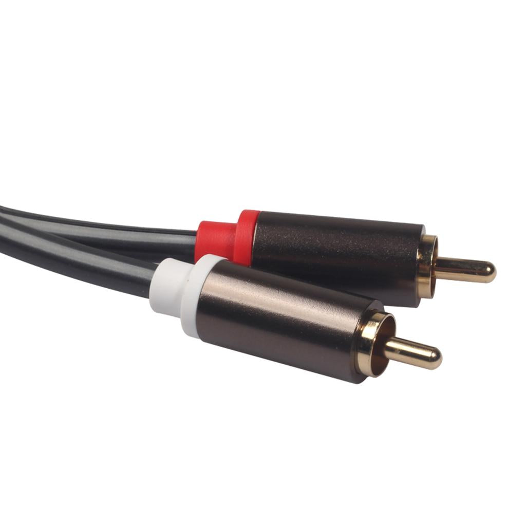 Black Audiophile Audio Cable 2 RCA Male to Male Stereo Audio Cable Plug
