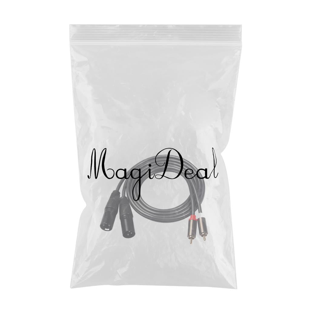 Black Audiophile Audio Cable 2 RCA Male to Male Stereo Audio Cable Plug