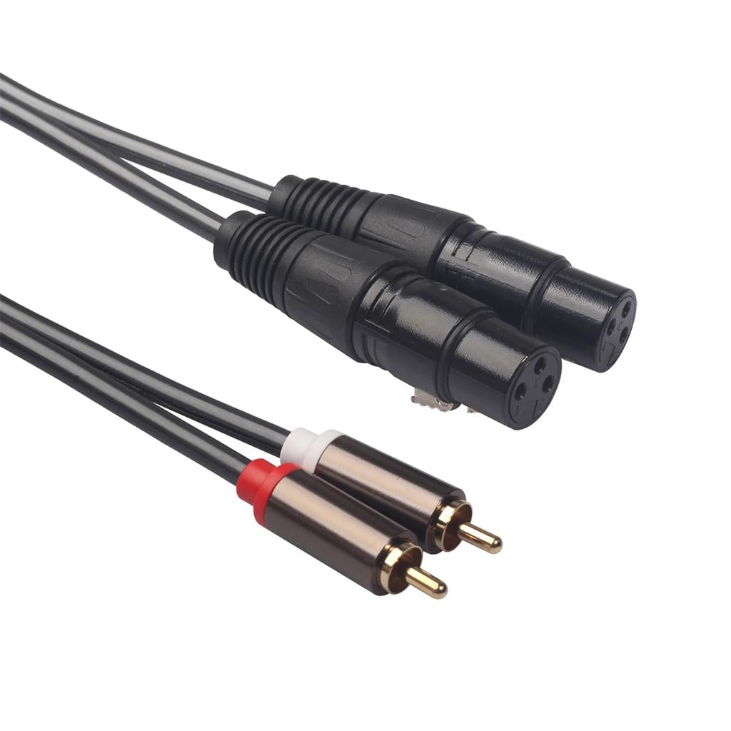 Audiophile Audio Cable 2 RCA Male to XLR Female Audio Extension Cable 3Pin
