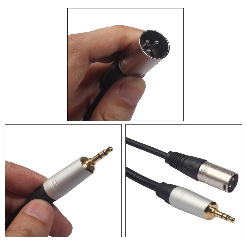 Headset Audio Cable 3.5mm Male to XLR Male Stereo Audio Extension Cable Plug