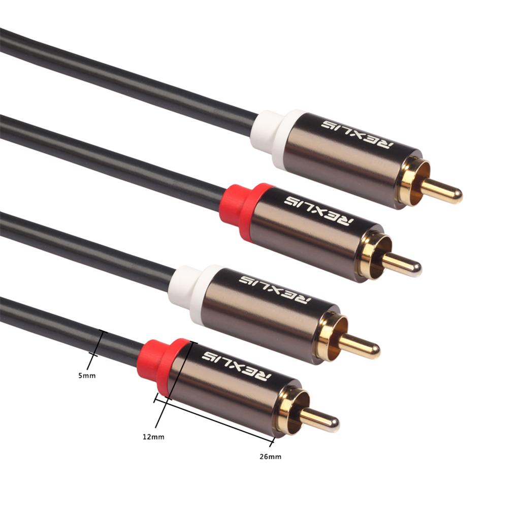 2RCA to 2RCA Male to Male Audio Cable for Home Theater DVD TV Amplifier 1m