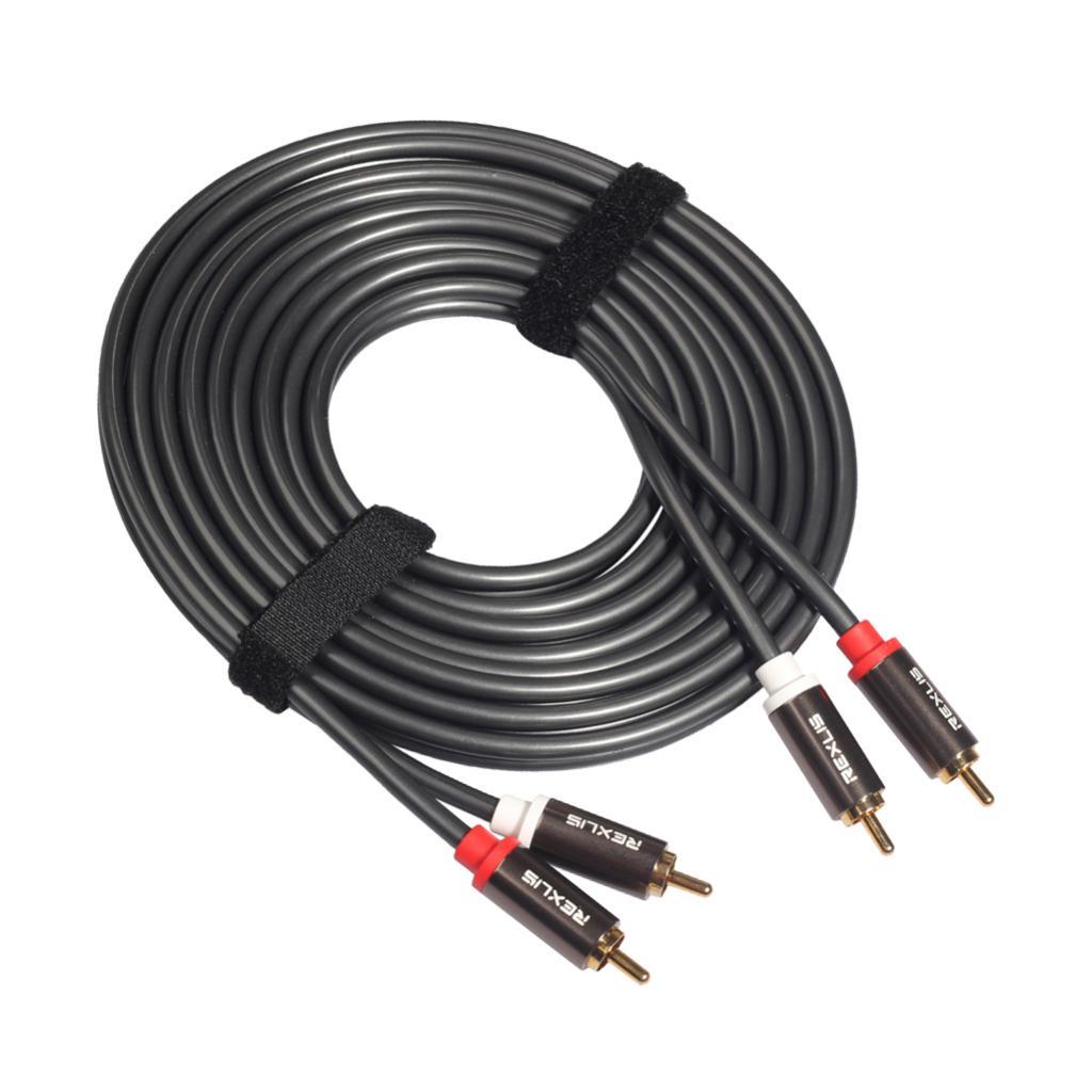 2RCA to 2RCA Male to Male Audio Cable for Home Theater DVD TV Amplifier 5m