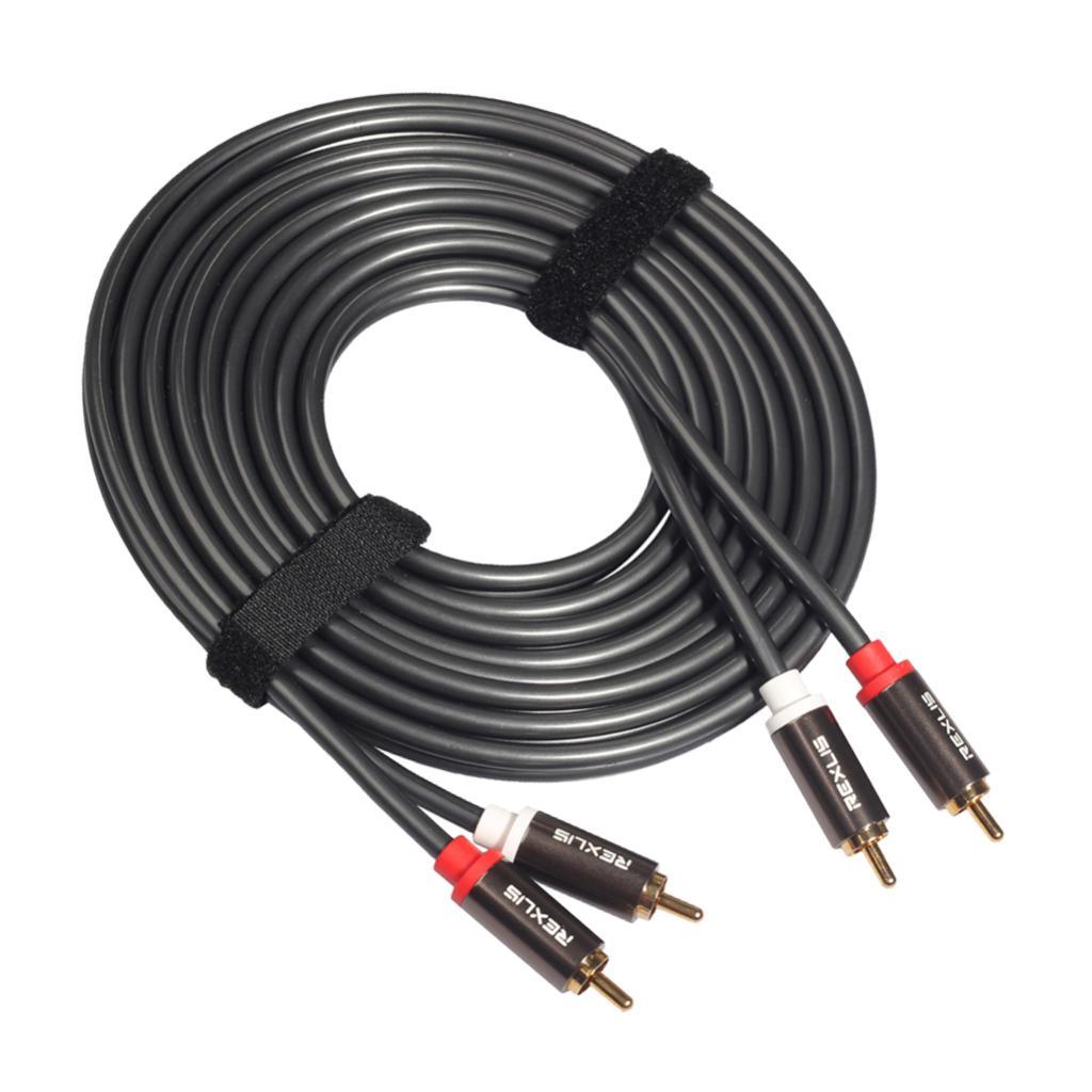 2RCA to 2RCA Male to Male Audio Cable for Home Theater DVD TV Amplifier 5m