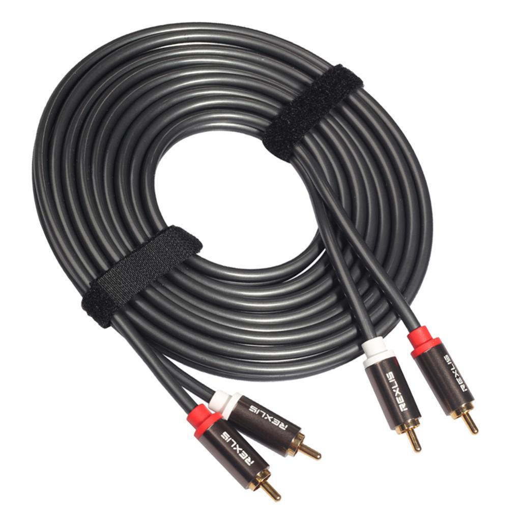 2RCA to 2RCA Male to Male Audio Cable for Home Theater DVD TV Amplifier 5m