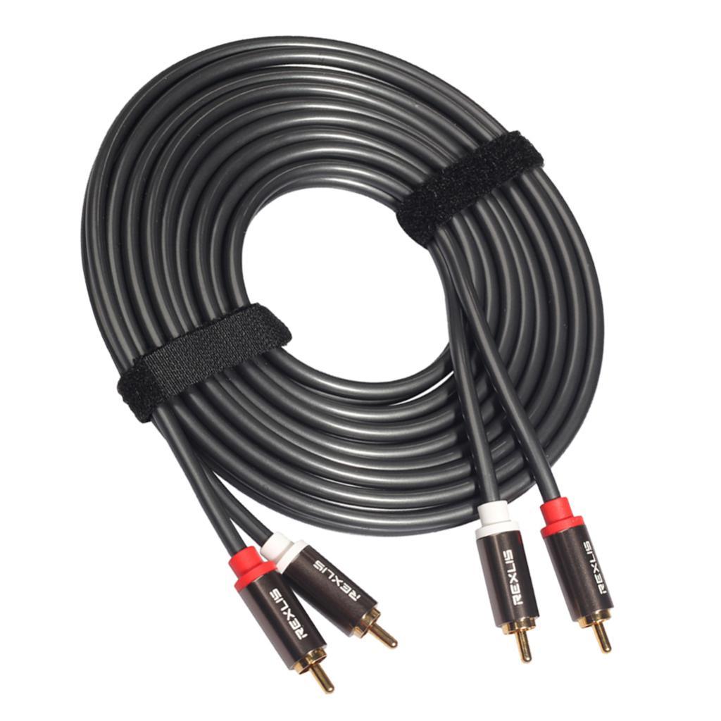 2RCA to 2RCA Male to Male Audio Cable for Home Theater DVD TV Amplifier 5m