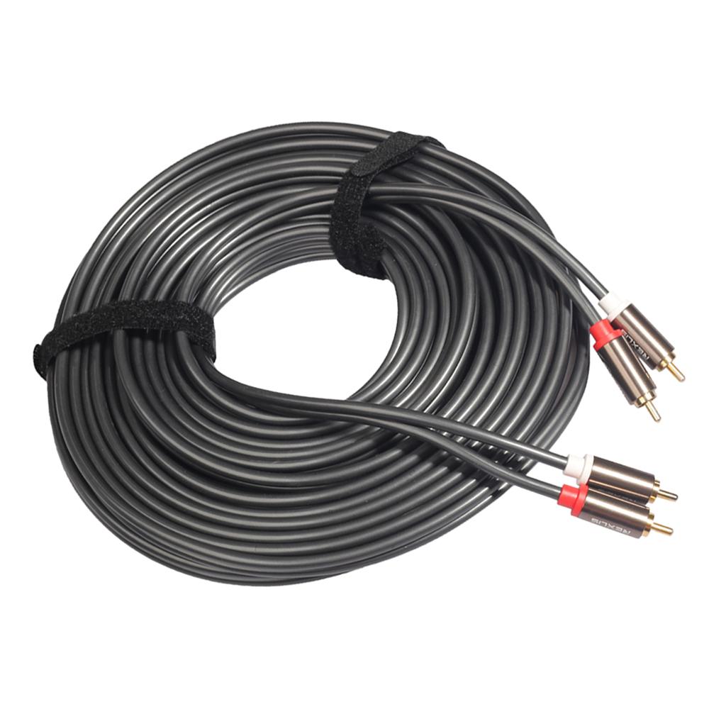 2RCA to 2RCA Male to Male Audio Cable for Home Theater DVD TV Amplifier 10m