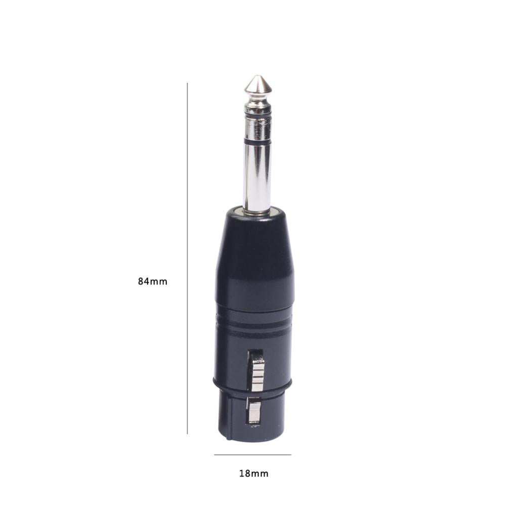 3 Pin XLR Female to 6.35mm TRS Male Stereo Plug-In Audio Adapter