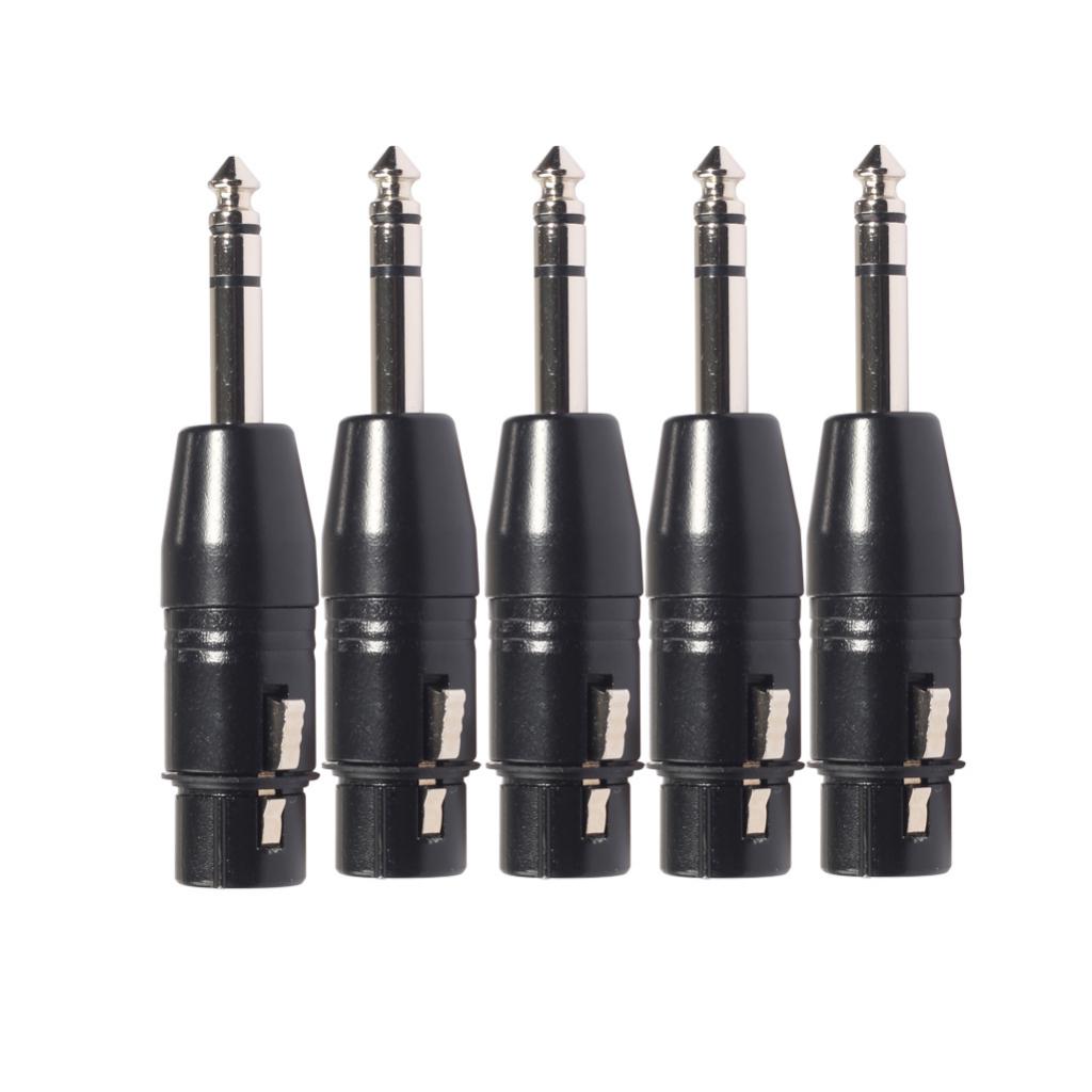 3 Pin XLR Female to 6.35mm TRS Male Stereo Plug-In Audio Adapter