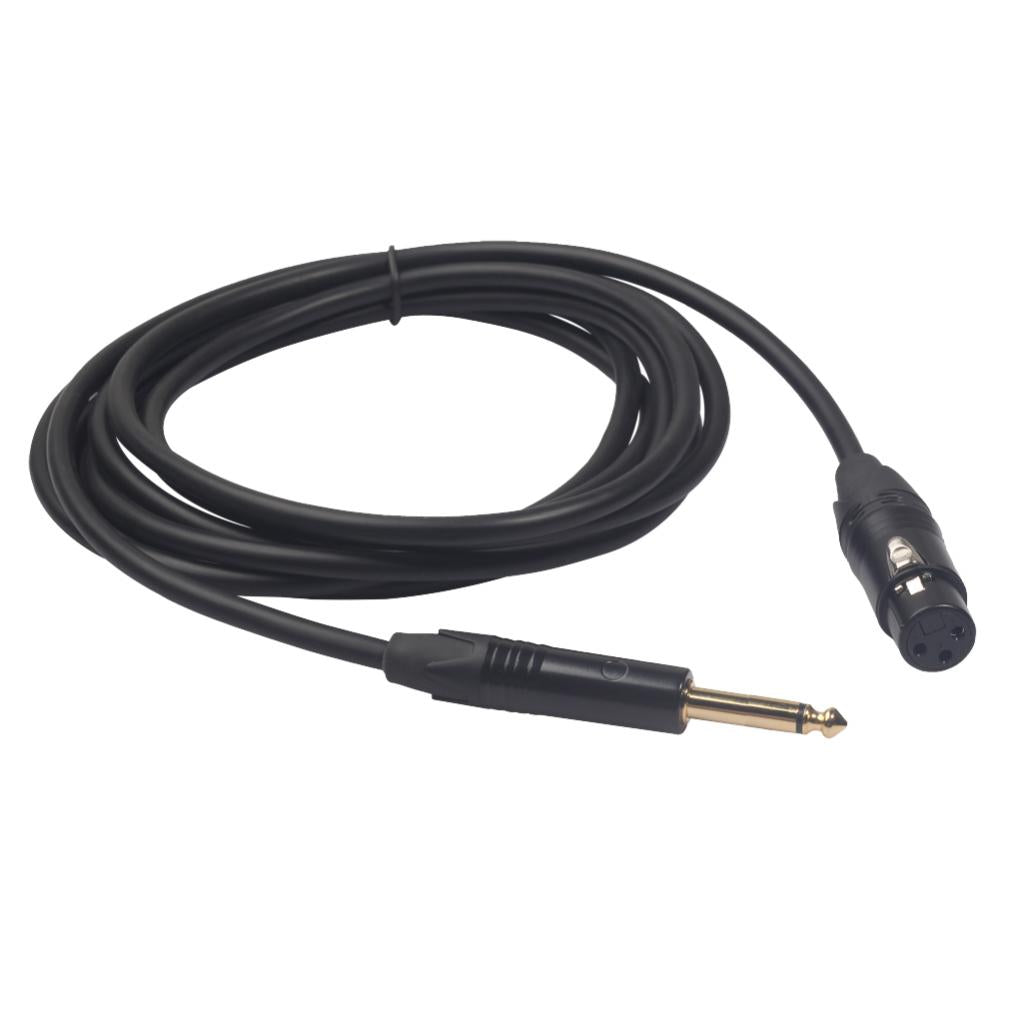 Microphone Cable - XLR Female to Jack 6.35 / 6.5 mm ( 1/4" ) Male Plug 3M