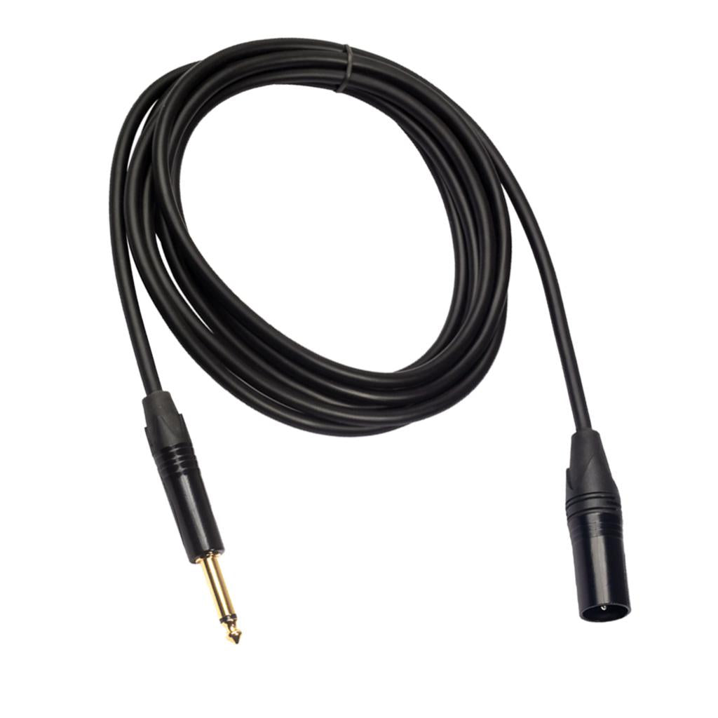 6.35mm Mono 1/4" Jack to XLR Male Cable Mixer Speaker Amp Guitar 3m