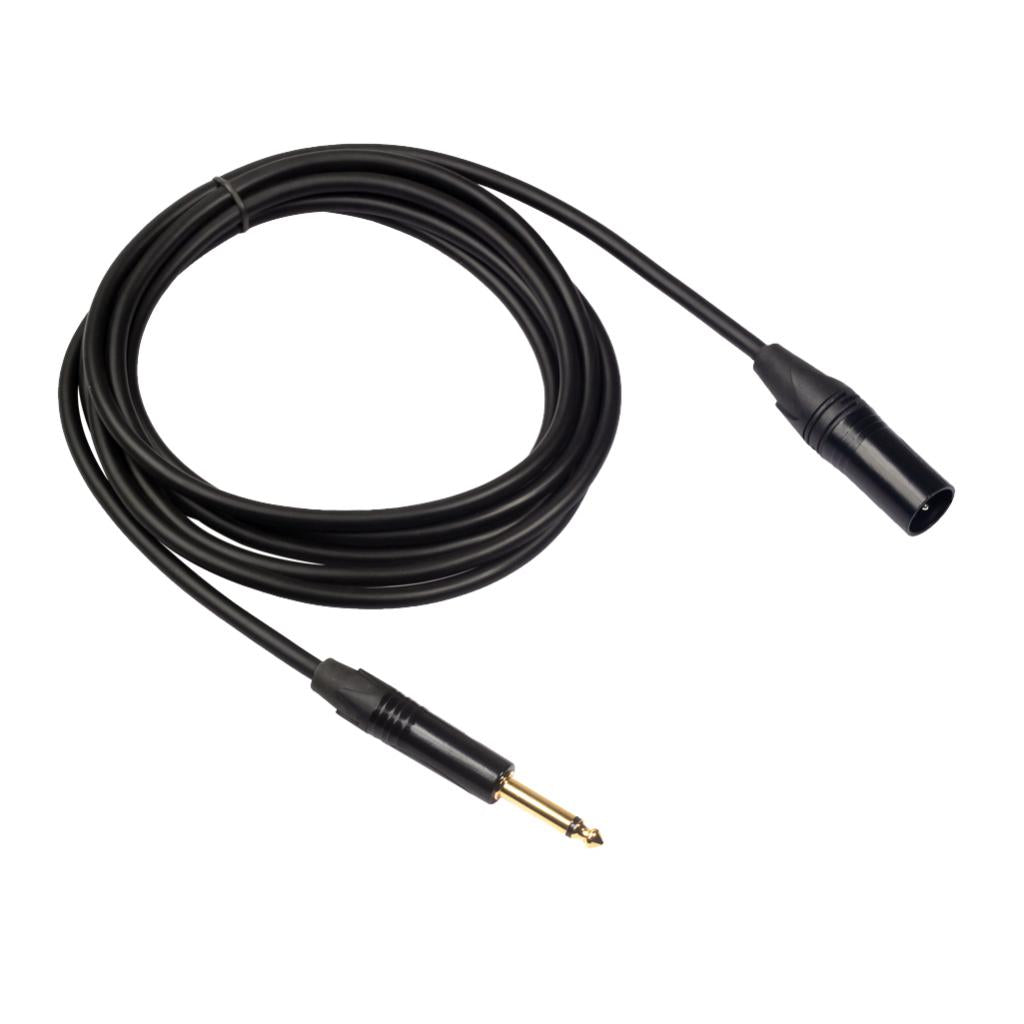 6.35mm Mono 1/4" Jack to XLR Male Cable Mixer Speaker Amp Guitar 3m