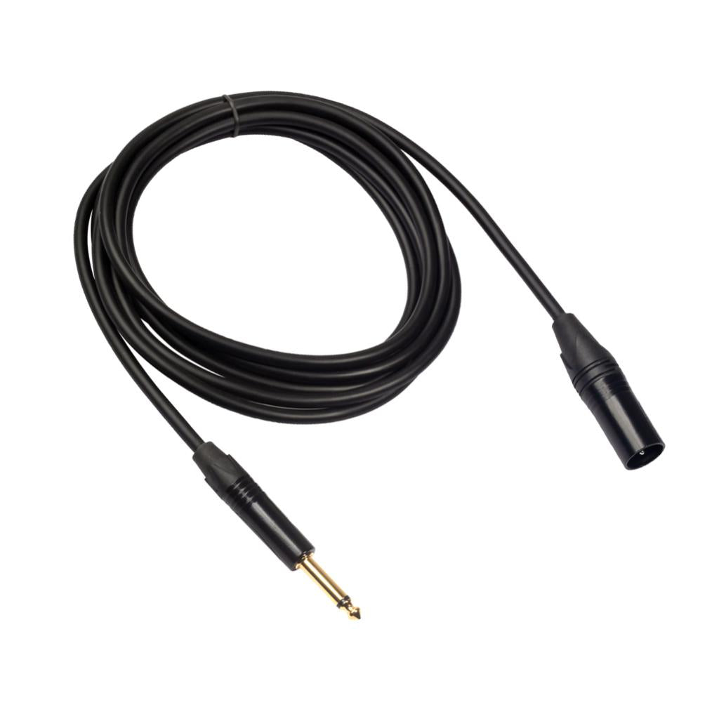 6.35mm Mono 1/4" Jack to XLR Male Cable Mixer Speaker Amp Guitar 3m