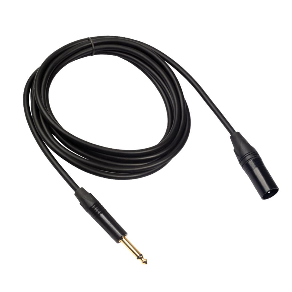 6.35mm Mono 1/4" Jack to XLR Male Cable Mixer Speaker Amp Guitar 3m