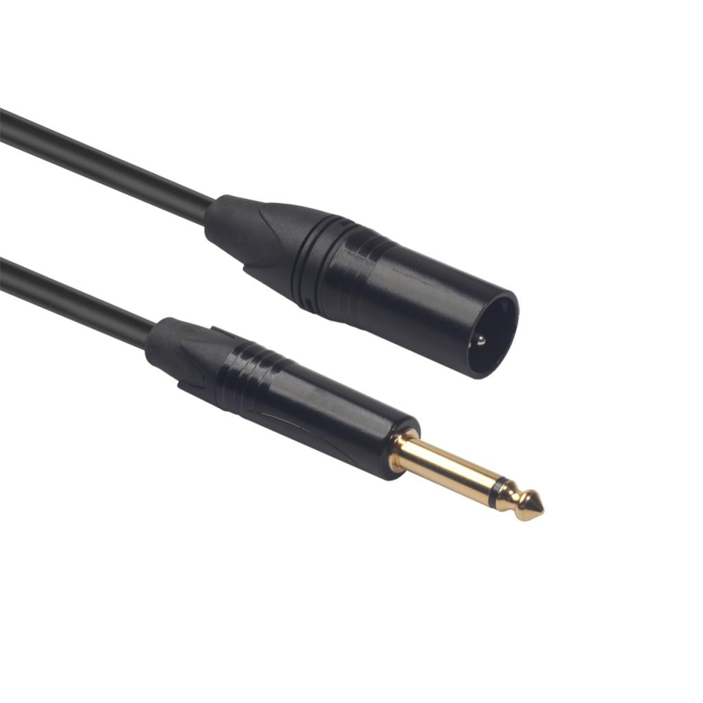 6.35mm Mono 1/4" Jack to XLR Male Cable Mixer Speaker Amp Guitar 3m