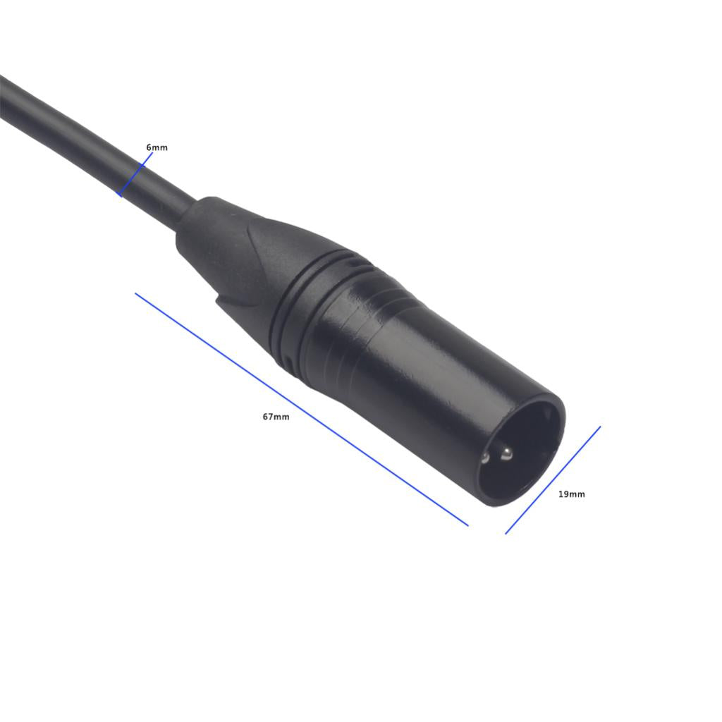 6.35mm Mono 1/4" Jack to XLR Male Cable Mixer Speaker Amp Guitar 3m