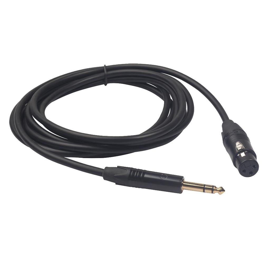6.35mm Stereo 1/4" Jack to XLR Famle Cable Mixer Speaker Amp Guitar 3m