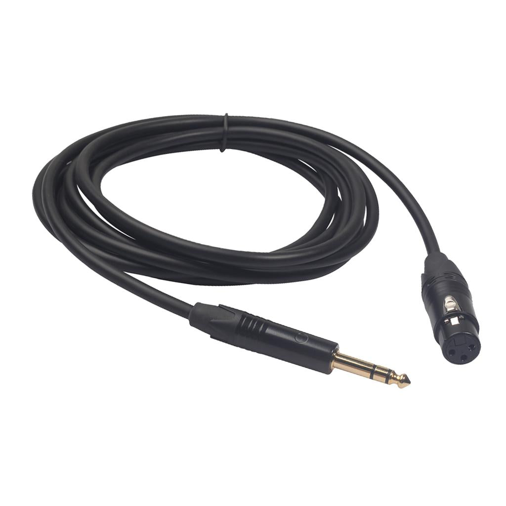 6.35mm Stereo 1/4" Jack to XLR Famle Cable Mixer Speaker Amp Guitar 3m