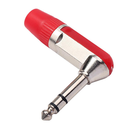 1/4" 6.3mm Stereo Audio Jack Plug Connector for Guitar Cable Accessories Red