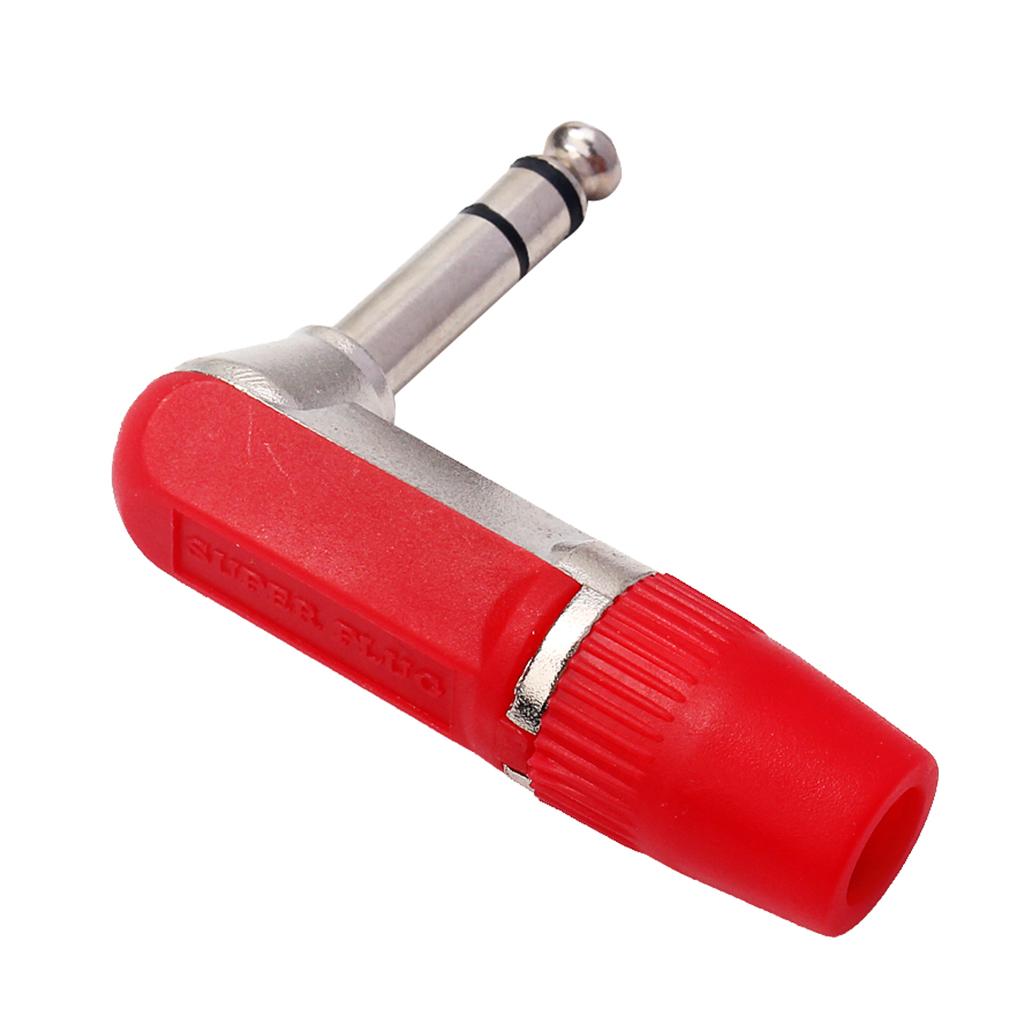 1/4" 6.3mm Stereo Audio Jack Plug Connector for Guitar Cable Accessories Red
