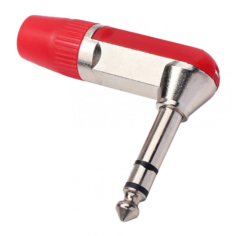 1/4" 6.3mm Stereo Audio Jack Plug Connector for Guitar Cable Accessories Red