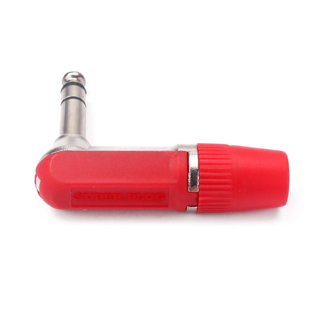 1/4" 6.3mm Stereo Audio Jack Plug Connector for Guitar Cable Accessories Red