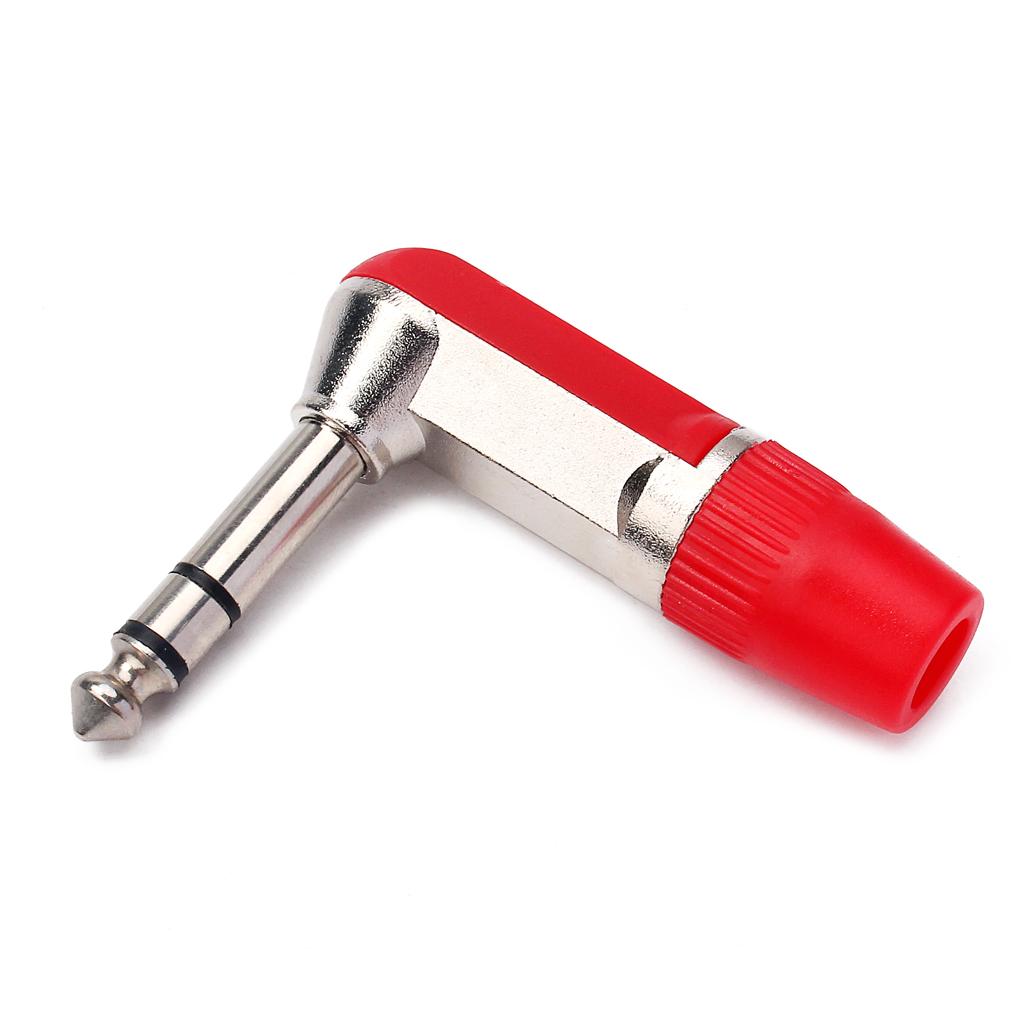 1/4" 6.3mm Stereo Audio Jack Plug Connector for Guitar Cable Accessories Red