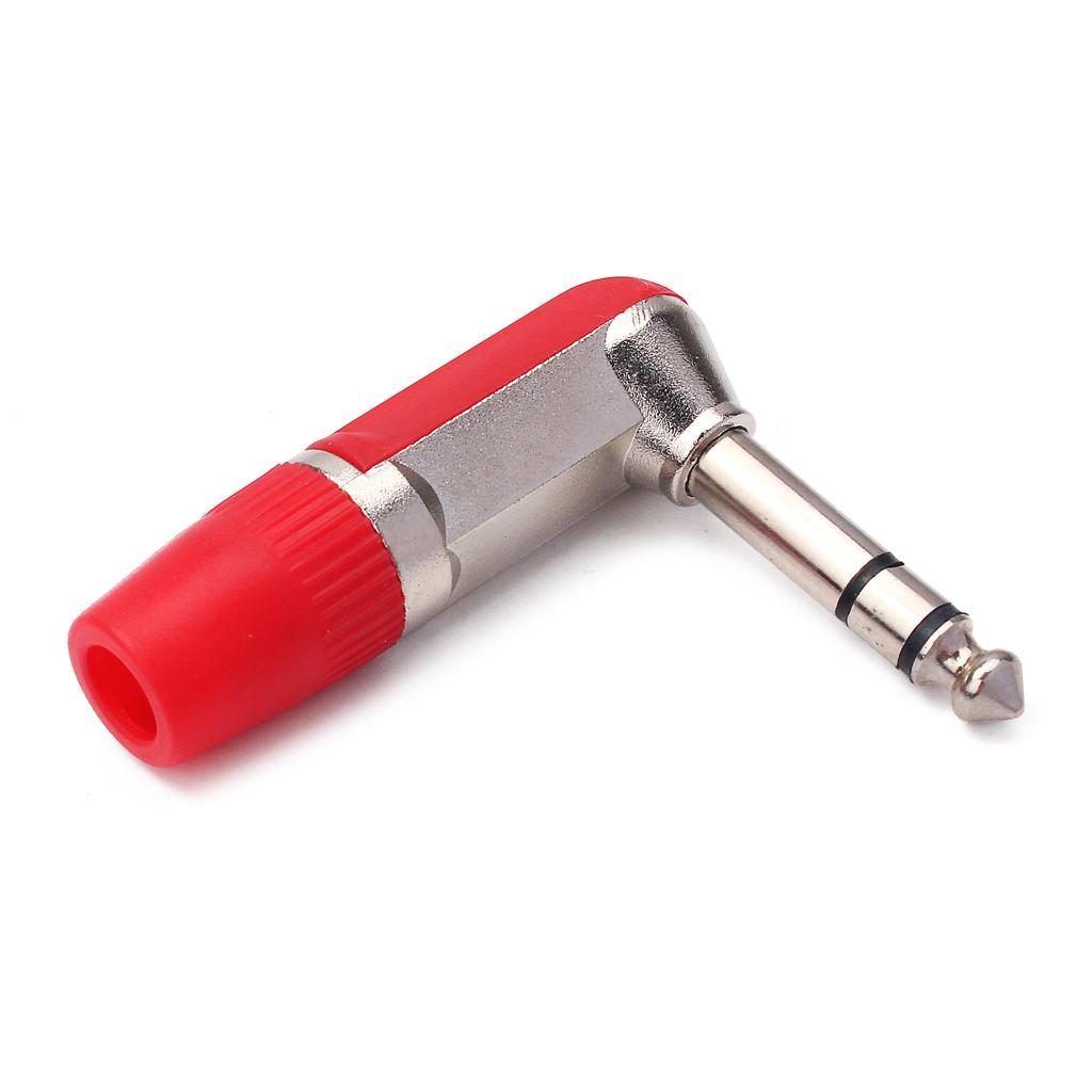 1/4" 6.3mm Stereo Audio Jack Plug Connector for Guitar Cable Accessories Red