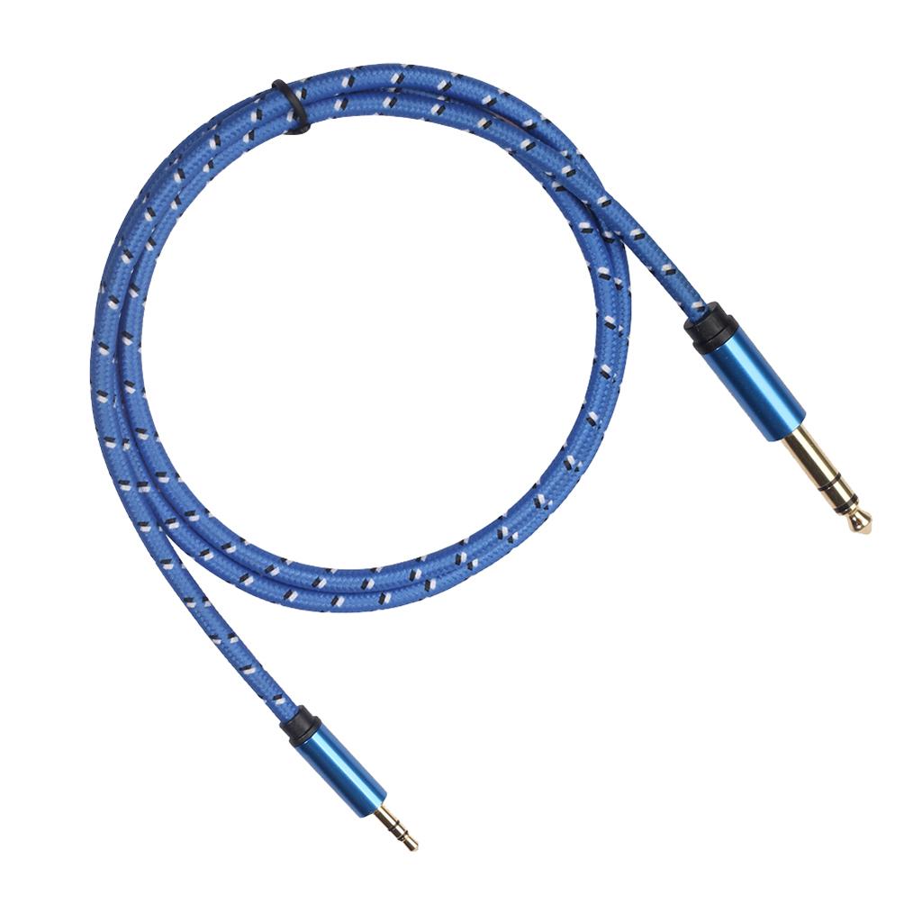 6.35mm 1/4" Male to 3.5mm 1/8" Male Stereo Audio Cable for iPod Amplifier 1m