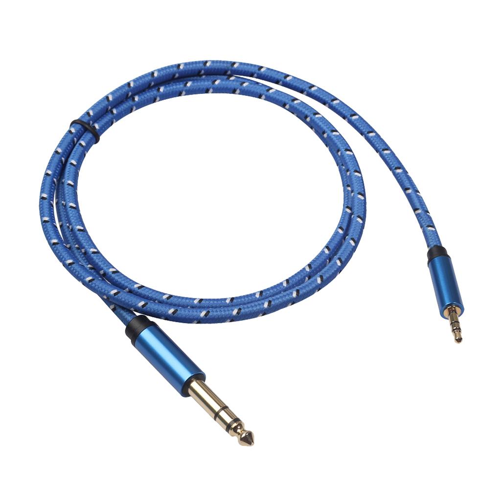 6.35mm 1/4" Male to 3.5mm 1/8" Male Stereo Audio Cable for iPod Amplifier 1m