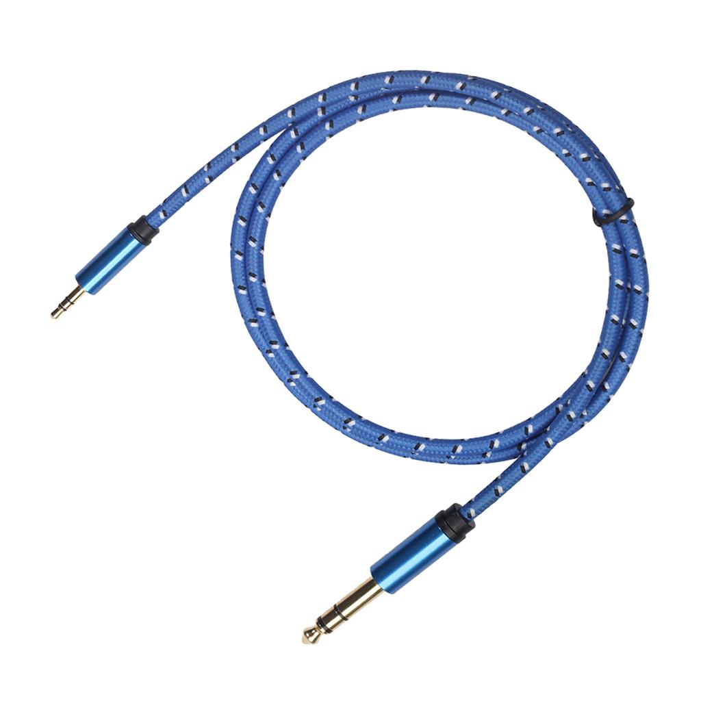 6.35mm 1/4" Male to 3.5mm 1/8" Male Stereo Audio Cable for iPod Amplifier 1m