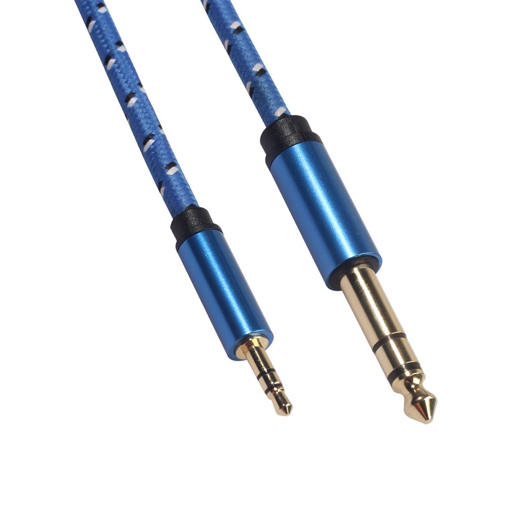 6.35mm 1/4" Male to 3.5mm 1/8" Male Stereo Audio Cable for iPod Amplifier 1m