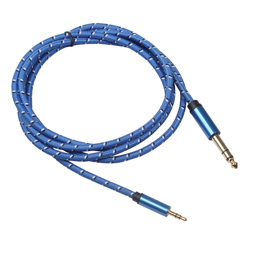 6.35mm 1/4" Male to 3.5mm 1/8" Male Stereo Audio Cable for iPod Amplifier 2m