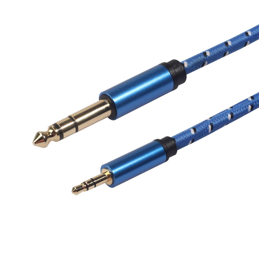 6.35mm 1/4" Male to 3.5mm 1/8" Male Stereo Audio Cable for iPod Amplifier 2m