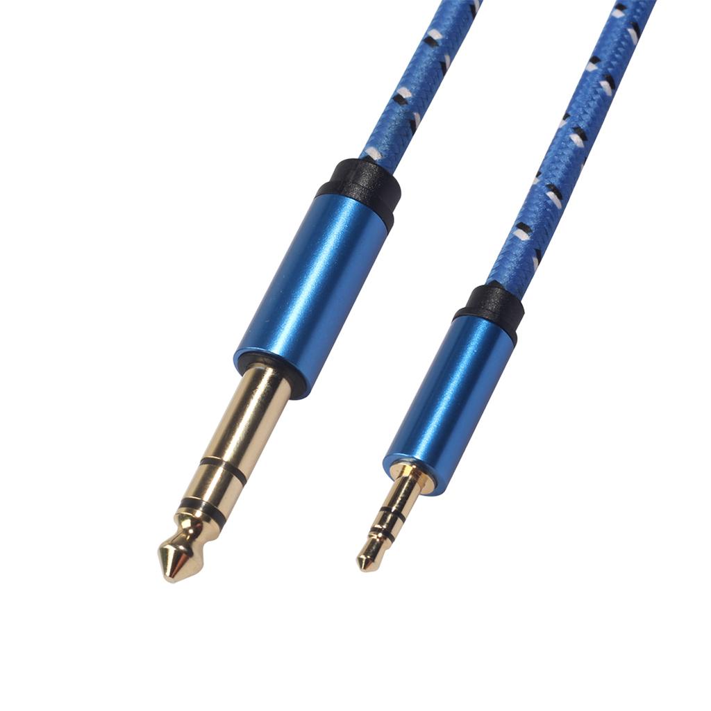 6.35mm 1/4" Male to 3.5mm 1/8" Male Stereo Audio Cable for iPod Amplifier 3m