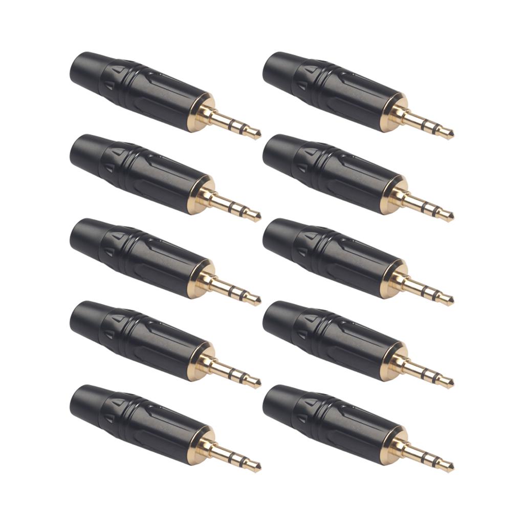 2pcs 3.5mm Stereo Audio Jack Cord Gold-plated DIY Accessory w/ Tail Plug