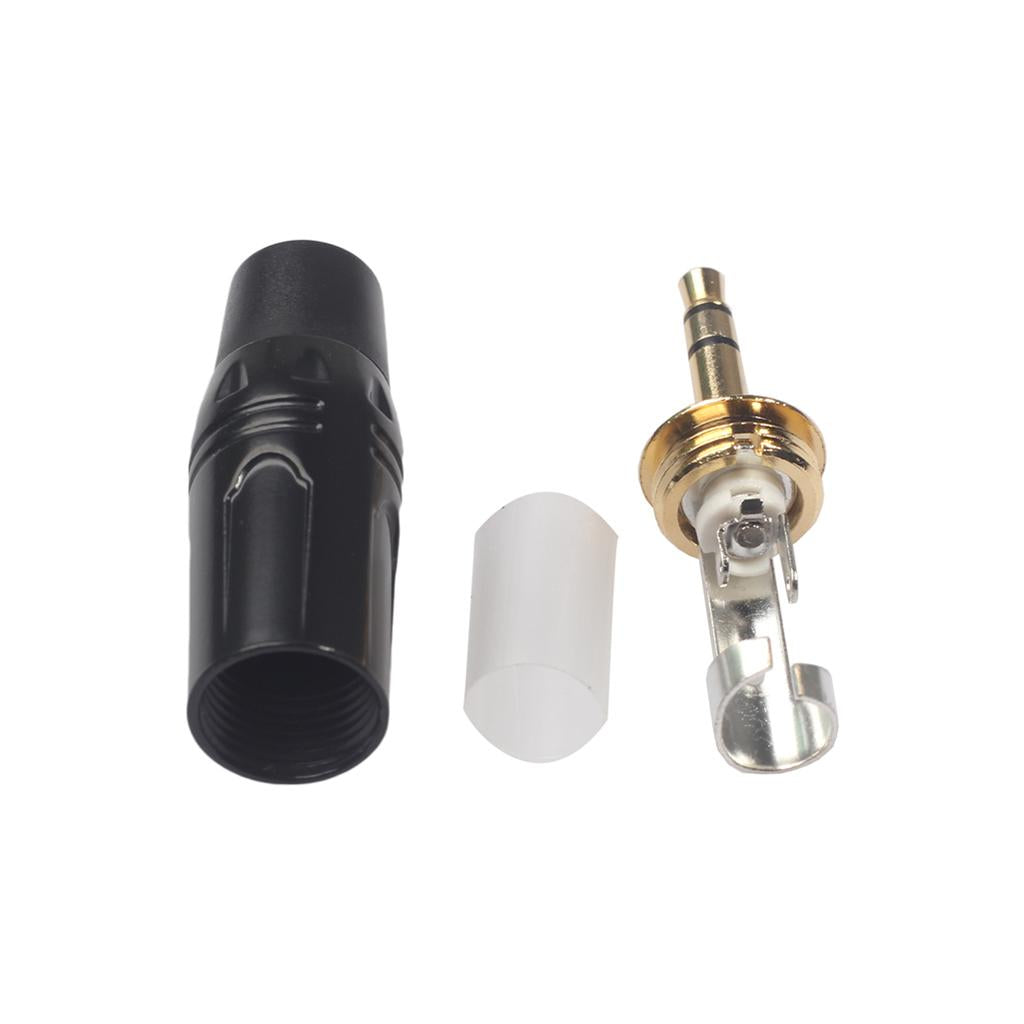 2pcs 3.5mm Stereo Audio Jack Cord Gold-plated DIY Accessory w/ Tail Plug