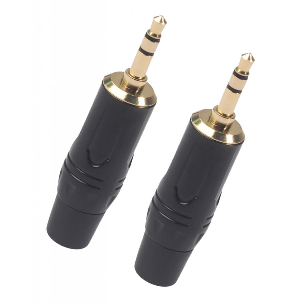 2pcs 3.5mm Stereo Audio Jack Cord Gold-plated DIY Accessory w/ Tail Plug