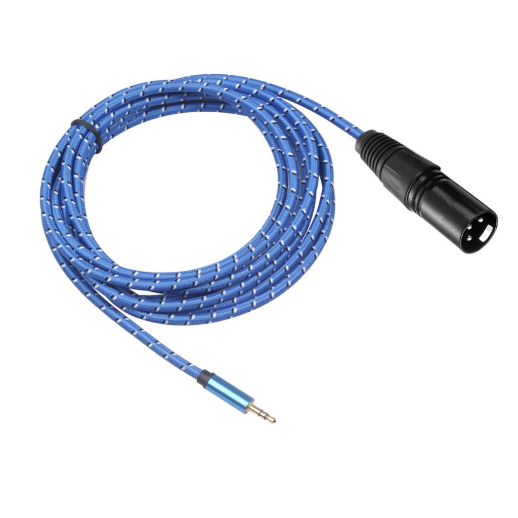Audio Cable 3.5mm Male to XLR Male Stereo Audio Extension Cable Plug Blue