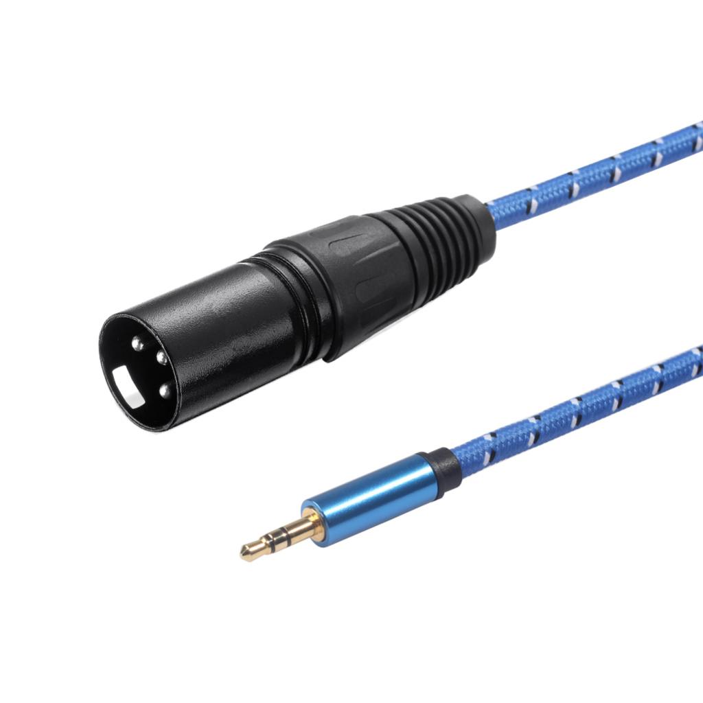 Audio Cable 3.5mm Male to XLR Male Stereo Audio Extension Cable Plug Blue