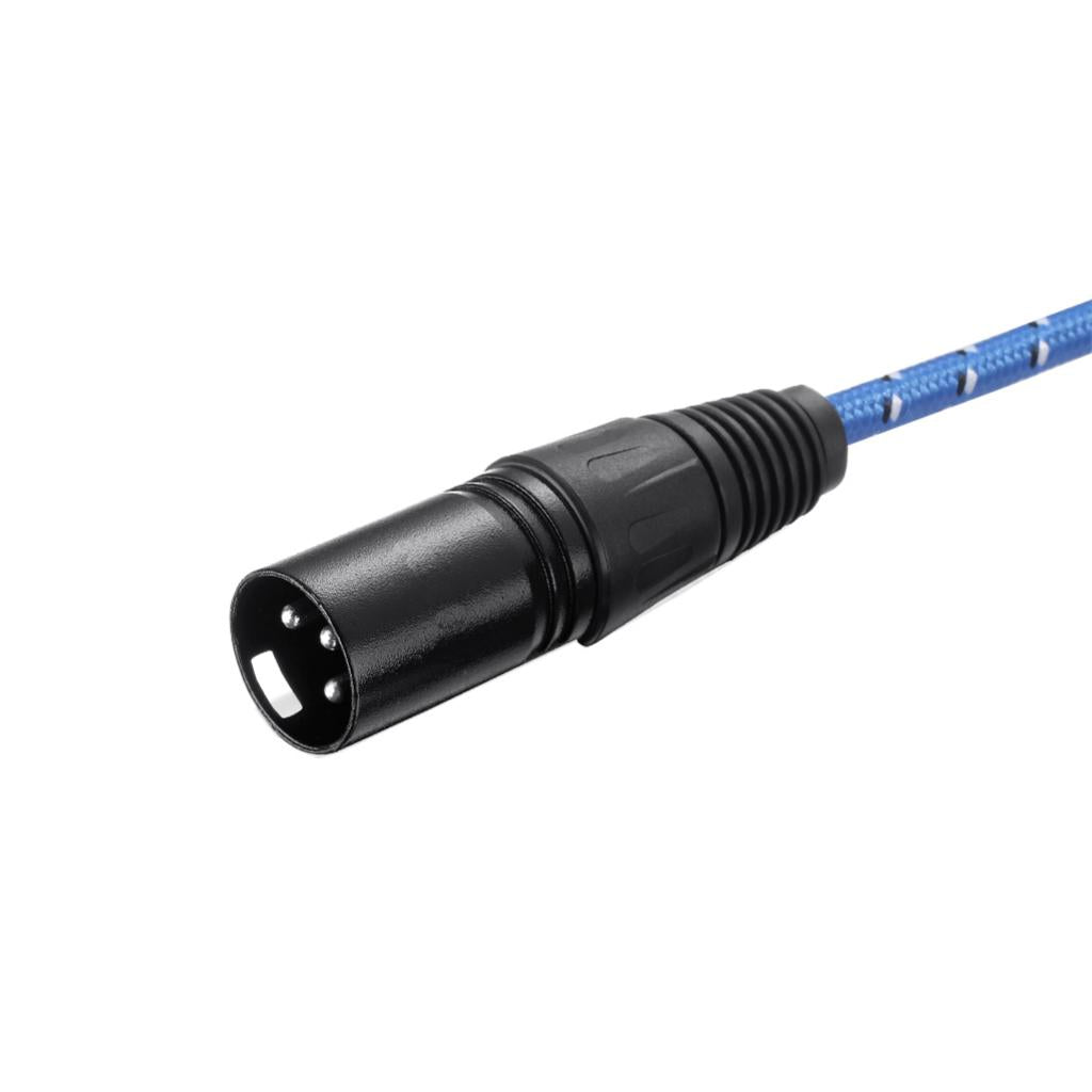 Audio Cable 3.5mm Male to XLR Male Stereo Audio Extension Cable Plug Blue