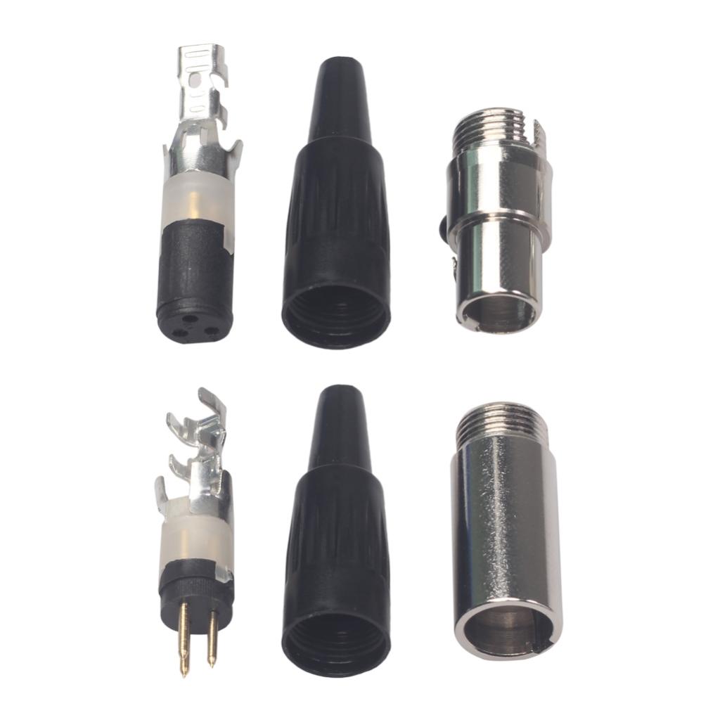 Mini XLR 3Pin Female Plug Small XLR Audio Microphone Connector Adapter