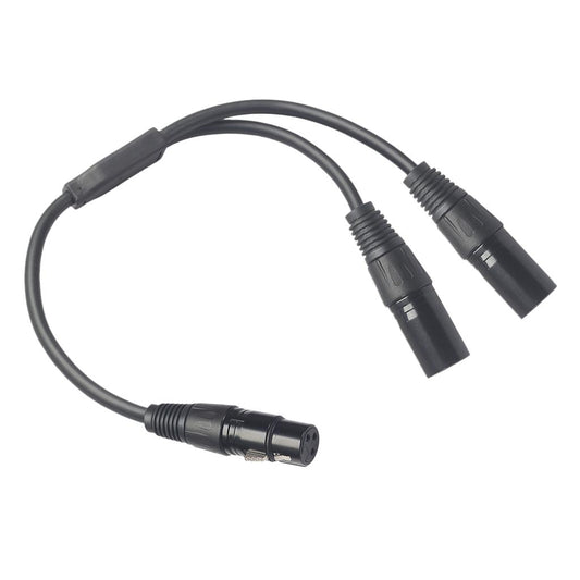 1x 3-Pin XLR Male Plug to Dual 2 Female Jack Y Splitter Mic DJ Cable Adaptor