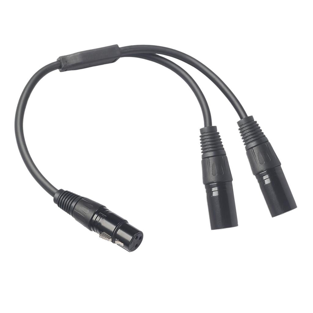 1x 3-Pin XLR Male Plug to Dual 2 Female Jack Y Splitter Mic DJ Cable Adaptor