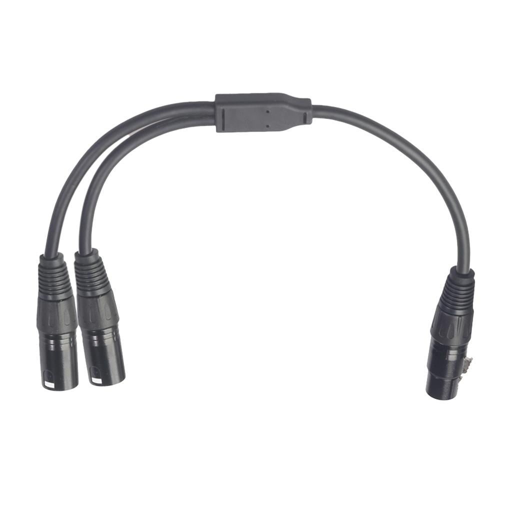 1x 3-Pin XLR Male Plug to Dual 2 Female Jack Y Splitter Mic DJ Cable Adaptor