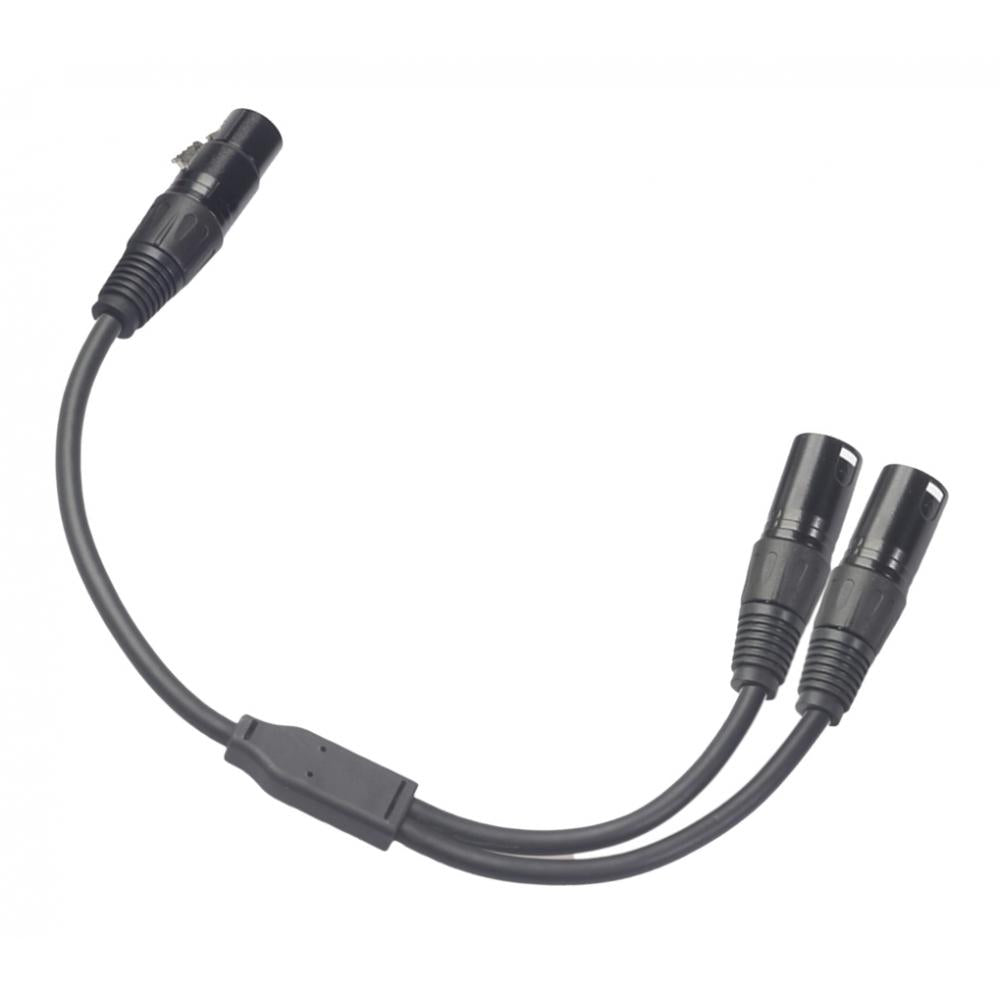 1x 3-Pin XLR Male Plug to Dual 2 Female Jack Y Splitter Mic DJ Cable Adaptor