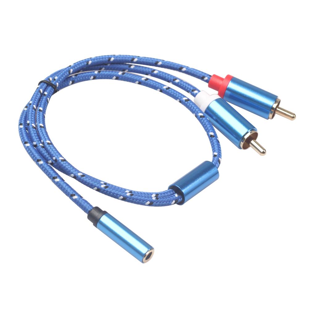 3.5mm Stereo Audio Female Connector to 2 RCA Male Connectors Blue 3610F-04